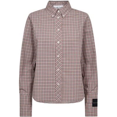 HAUTE L`AMITIÉ SKJORTE, EMILIE CHECK SHIRT, ICED ROSE